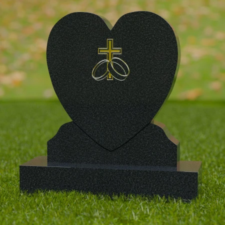 1675 - Herzförmiger Gedenkstein mit Kreuz und Ringen - Eine Hommage an Liebe und Glauben
