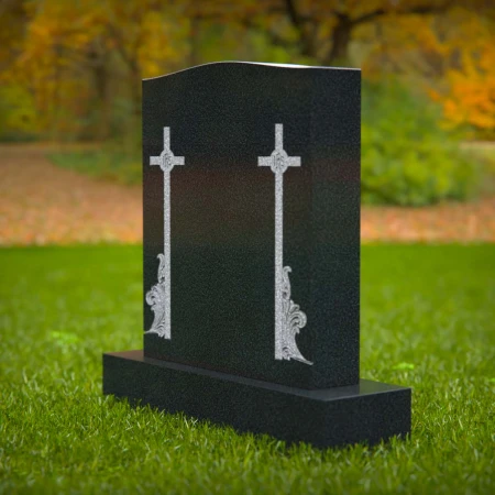 1597 - Elegant Christian Headstone with Cross Engravings