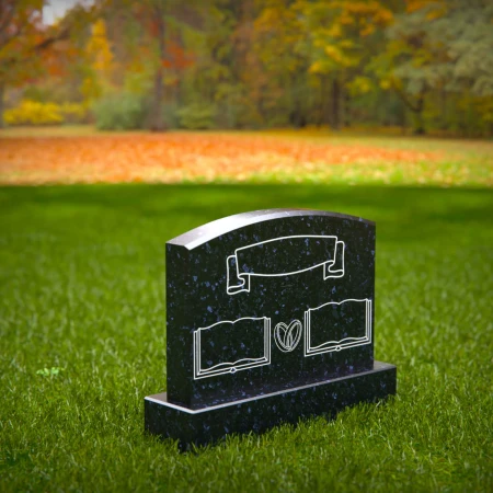 1791 - Companion Headstone with Scroll, Open Book, and Heart Engravings – Customizable Memorial