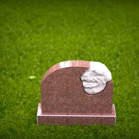 deeply personal headstone with sculpted dog detail for headstones