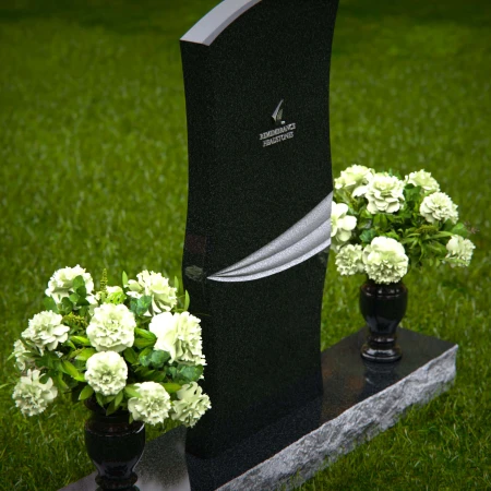 Elegant curved granite headstones with a timeless memorial design.
