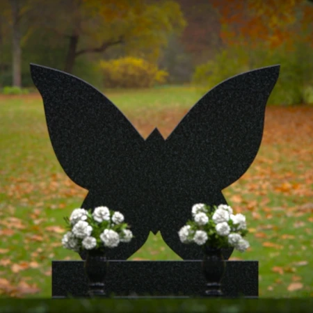 Butterfly-shaped headstones symbolizing eternal freedom and remembrance.