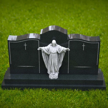 1618 - Doble lápida conmemorativa con estatua de Jesucristo