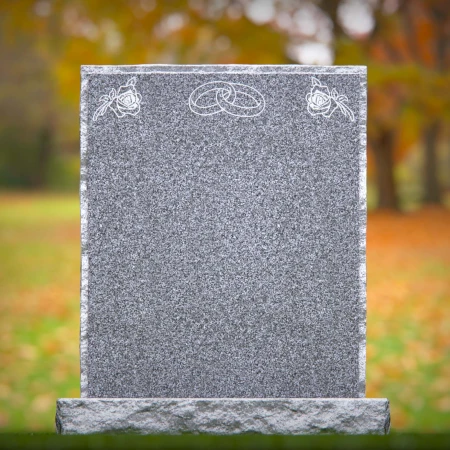 1832 - Upright Memorial Headstone with Interlocked Rings and Rose Engravings