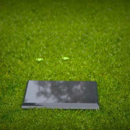1875 - Flat Grave Marker with Polished Finish on Grass