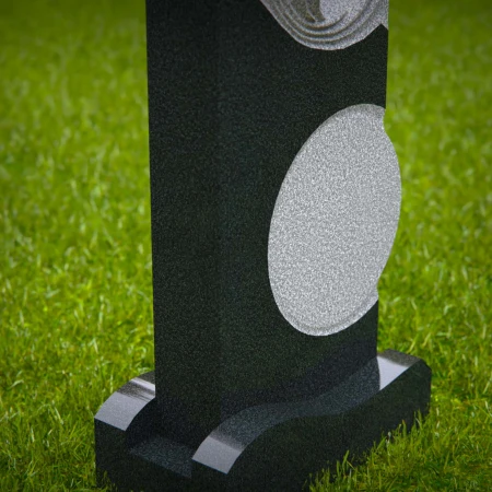 1604 - Artistic Memorial Headstone with Wave and Circular Design