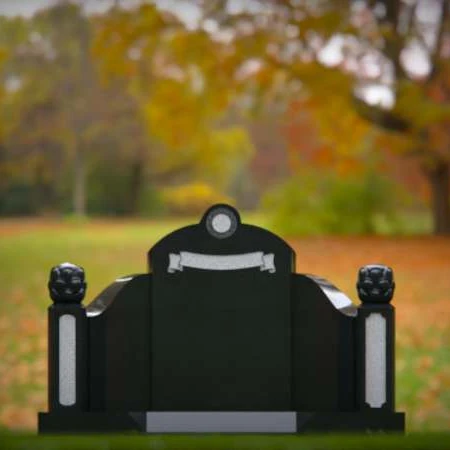 1617 - Elegant Double Memorial Headstone with Ornate Details