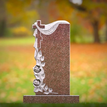 ornate flower and cross design for spiritual memorials for tombstones