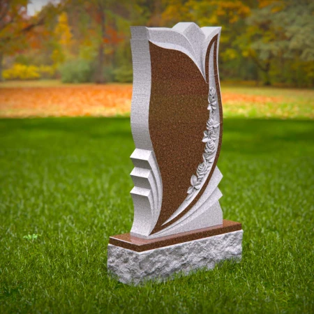 Nature’s beauty framed by sleek memorial design in headstone near me