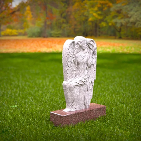 Graceful memorial design inspired by angelic figure for headstone near me
