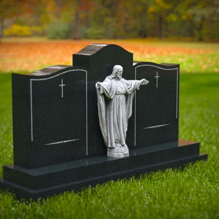 1618 - Doble lápida conmemorativa con estatua de Jesucristo