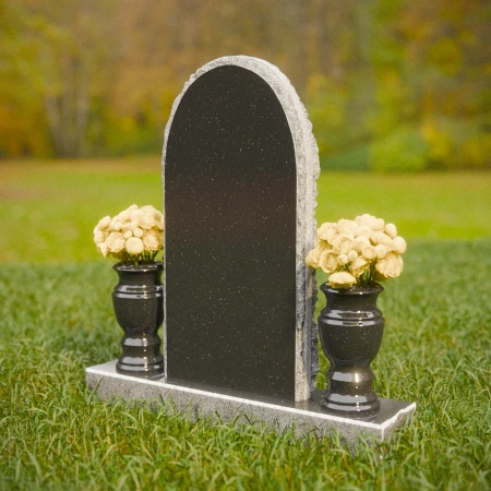 1859 - Rounded Upright Headstone with Rustic Border
