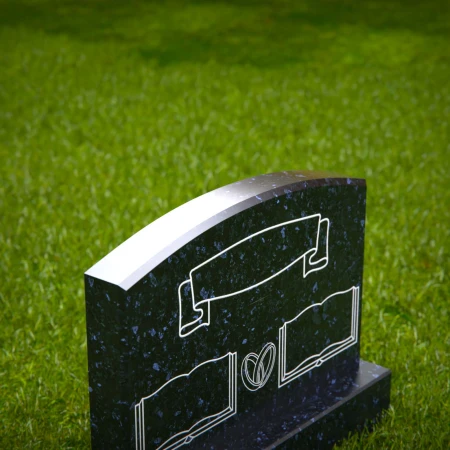 1791 - Companion Headstone with Scroll, Open Book, and Heart Engravings – Customizable Memorial