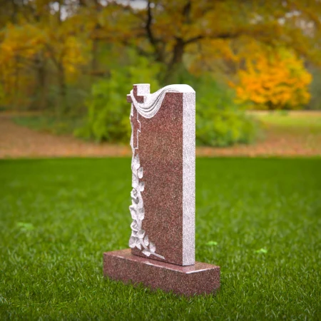 ornate flower and cross design for spiritual memorials for tombstones