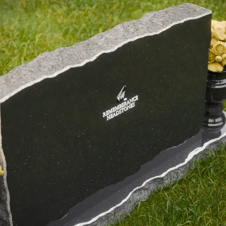 1850 - Flat Top Companion Headstone with Rustic Edge