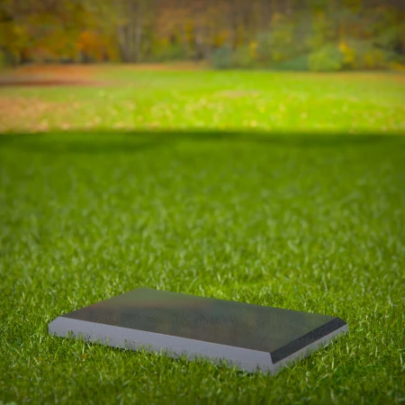 1875 - Flat Grave Marker with Polished Finish on Grass