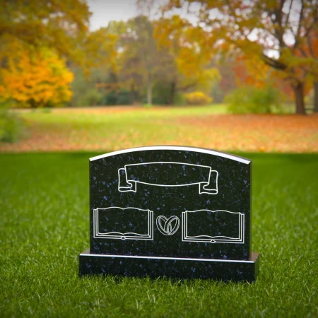 1791 - Companion Headstone with Scroll, Open Book, and Heart Engravings – Customizable Memorial