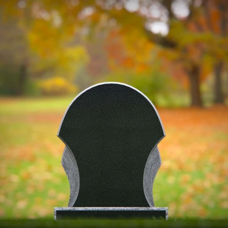 1868 - Classic Rounded Headstone with Smooth Finish and Sculpted Sides