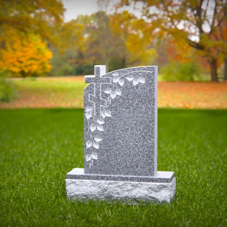 Faithful tribute with organic vines shaping lasting headstone prices