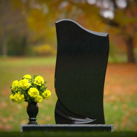 Elegant granite headstones featuring a wave motif design for timeless memorials.