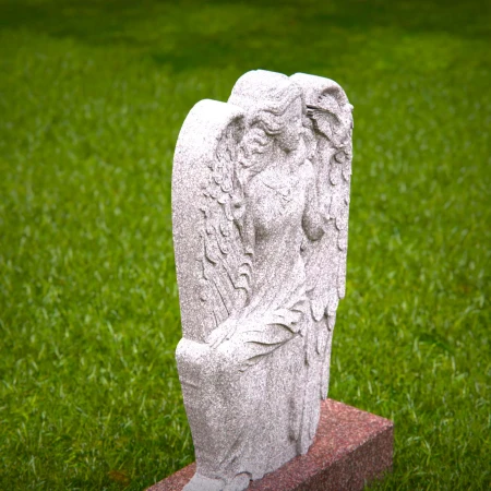 Graceful memorial design inspired by angelic figure for headstone near me