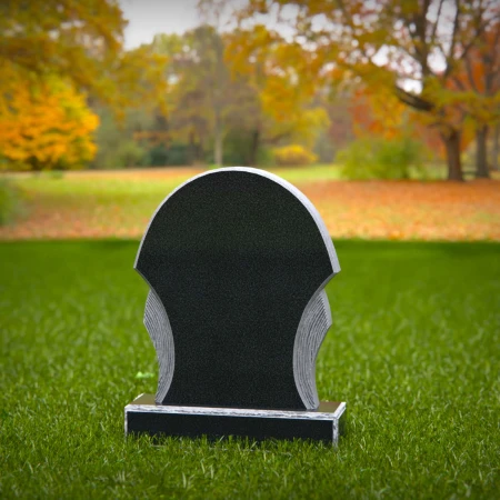 1868 - Classic Rounded Headstone with Smooth Finish and Sculpted Sides