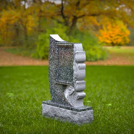 floral motif on headstone representing graceful goodbye for memorials