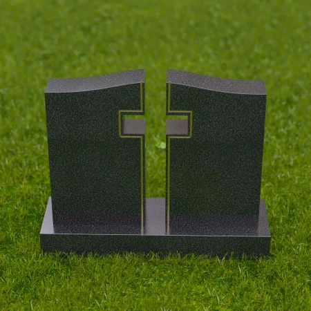 1696 - Doppeltes Denkmal Grabstein mit Kreuz Ausschnitt