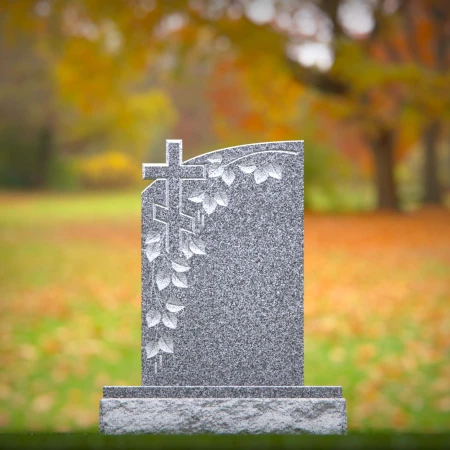 Faithful tribute with organic vines shaping lasting headstone prices
