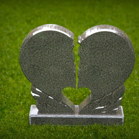 headstone near me featuring broken heart companion style for grave markers