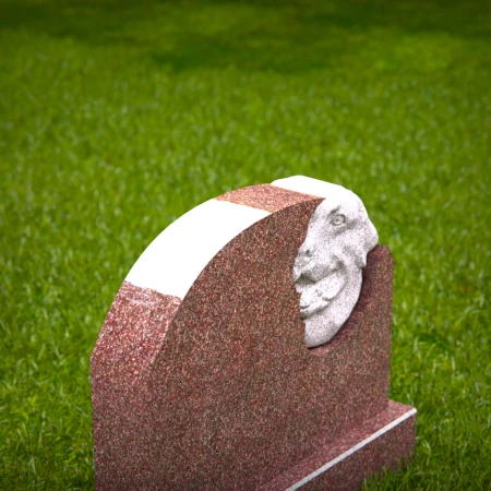 deeply personal headstone with sculpted dog detail for headstones