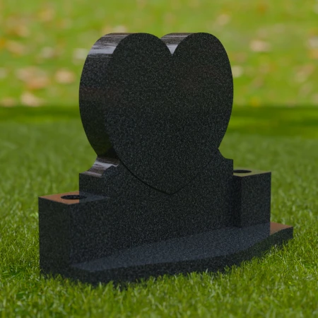 1716 - Lápida Conmemorativa en Forma de Corazón con Portafloreros Integrados