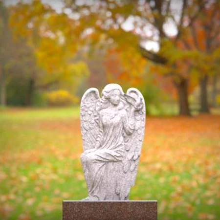 Graceful memorial design inspired by angelic figure for headstone near me