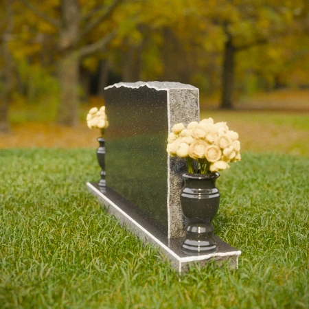 1850 - Flat Top Companion Headstone with Rustic Edge
