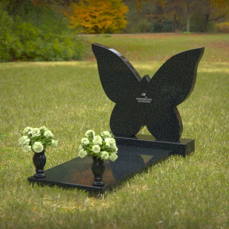 Butterfly-shaped headstones symbolizing eternal freedom and remembrance.