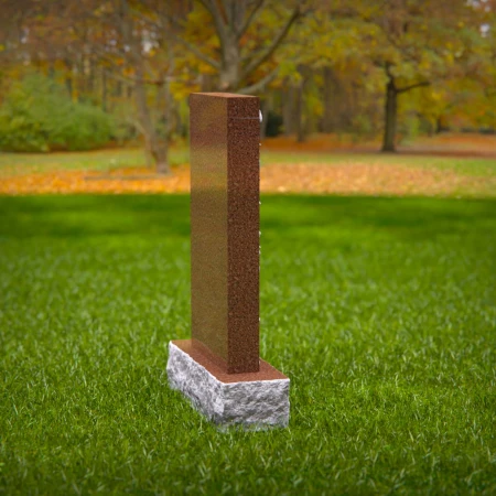 Peaceful remembrance shaped in carved vine and spiritual cross on headstones