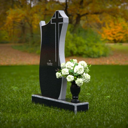 Graceful granite cross headstones symbolizing faith and remembrance.