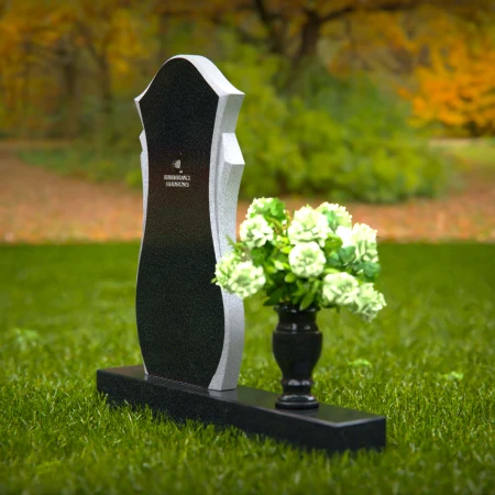 Elegant curved granite headstones crafted as a timeless memorial tribute.