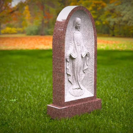 This tribute blends elegance with sacred imagery for headstone prices