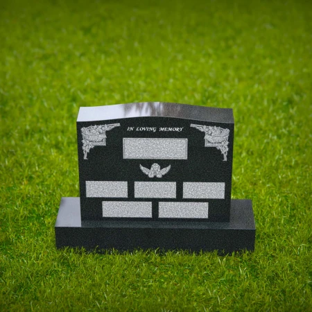 1596 - Personalized Memorial Headstone with Angelic and Floral Engravings
