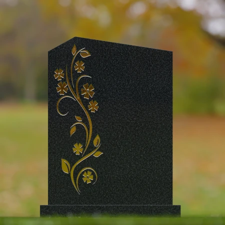 1694 - Lápida Conmemorativa con Elegante Grabado Floral