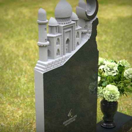 1253 - Lápida de granito con diseño de mezquita para monumentos conmemorativos musulmanes