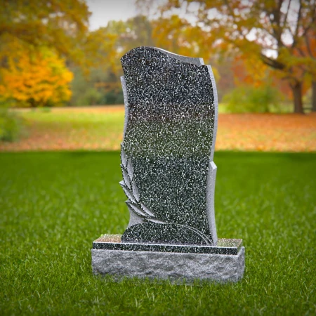 engraved leaves representing honor and gentle memory for headstone near me