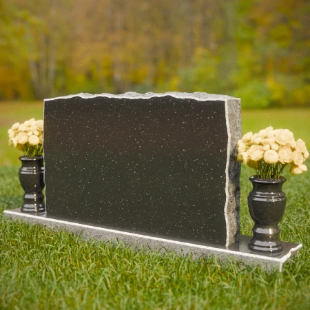 1850 - Flat Top Companion Headstone with Rustic Edge