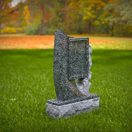 floral motif on headstone representing graceful goodbye for memorials
