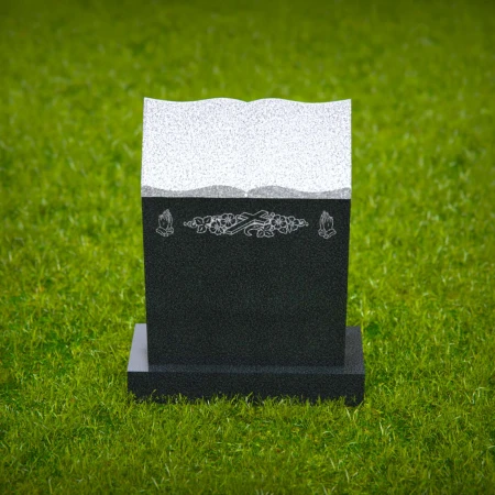 1600 - Book-Shaped Memorial Headstone with Religious Engravings