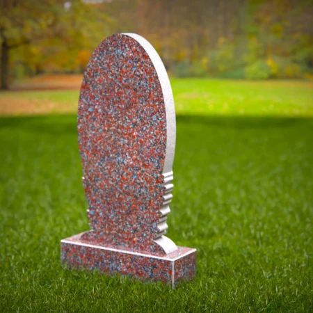 Elegant oval memorials enriched by laurel-themed headstone prices