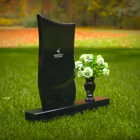 Modern granite headstones with curved elegance for refined memorials.