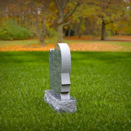 Carved hearts offer a peaceful message in graceful headstones