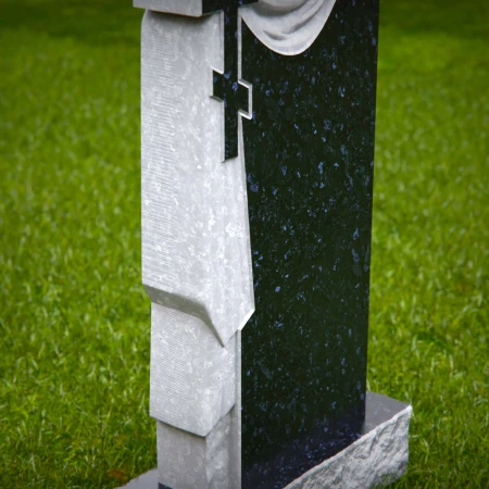 Crafted cross and cloth motif elevates symbolic memorials